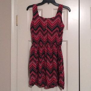 Cloud Sky Medium Pink Black Dress Elastic Waist